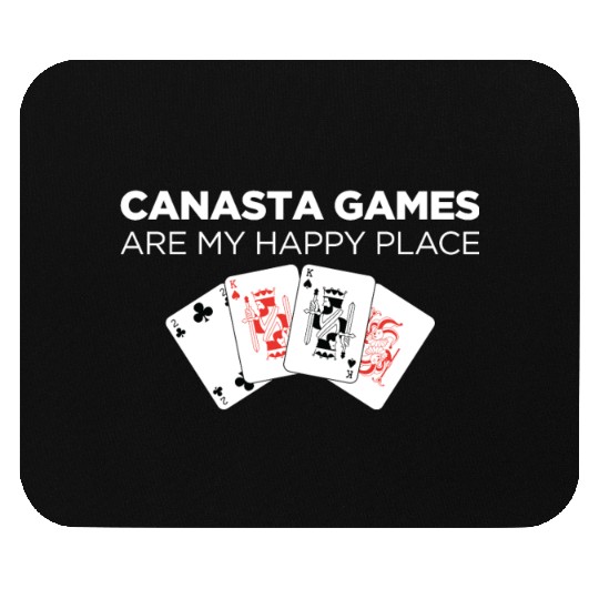 Happy Place Funny Card Playing Canasta graphic Mouse Pads
