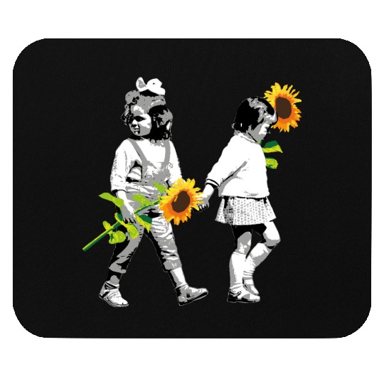 Sunflower Sisters - 2 Little girls with Sunflowers Mouse Pads