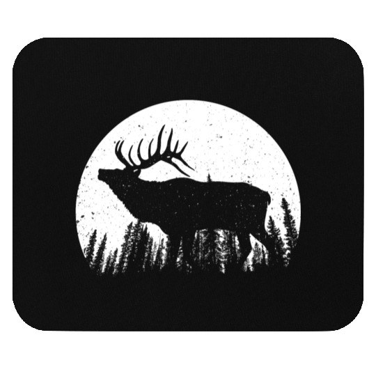 Elk Antlers Forest Moon Mouse Pads