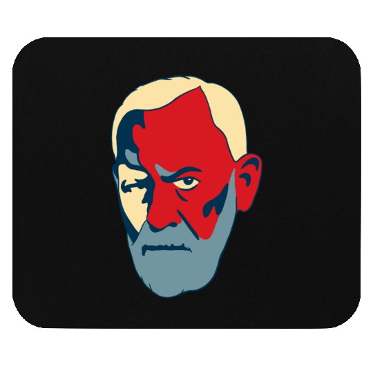 Sigmund Freud Portrait - Red and Blue Mouse Pads