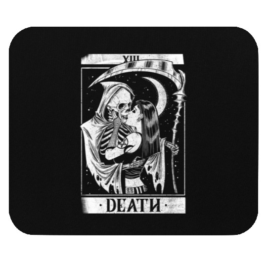 Blackcraft Death the Grim Reaper Kiss Tarot Card Mouse Pads