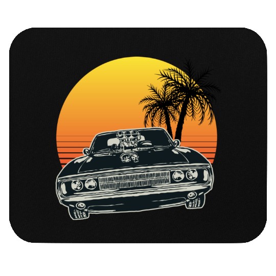 Muscle Car Sunset Mouse Pads