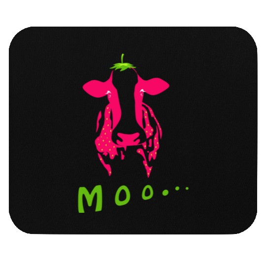 Strawberry cow, Strawberry cow pink, pink cow Mouse Pads