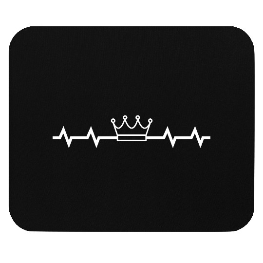 Heartbeat crown king queen royal kingdom crowned Mouse Pads