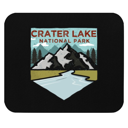 Retro Vintage Crater Lake National Park Gift Mouse Pads