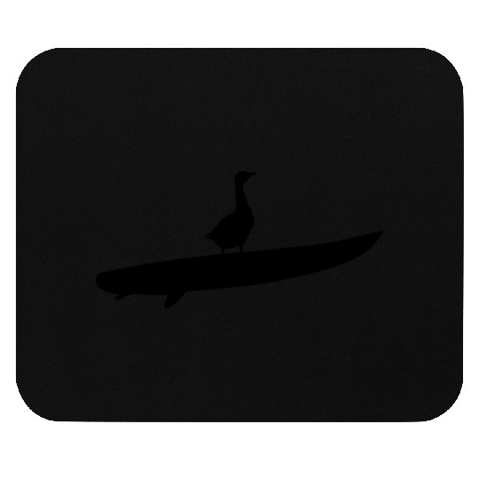 Silhouette surfing goose Mouse Pads