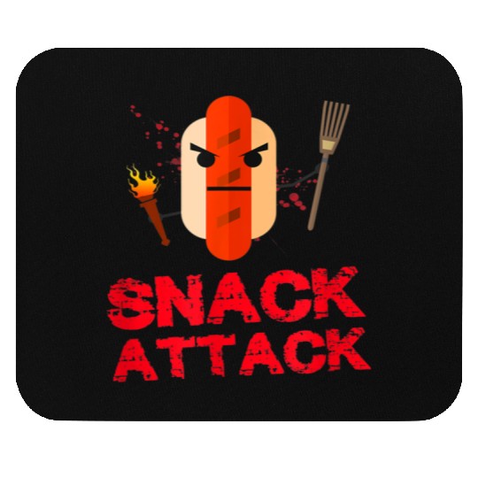Funny Hot Dog Snack Attack Food Snacks Mouse Pads