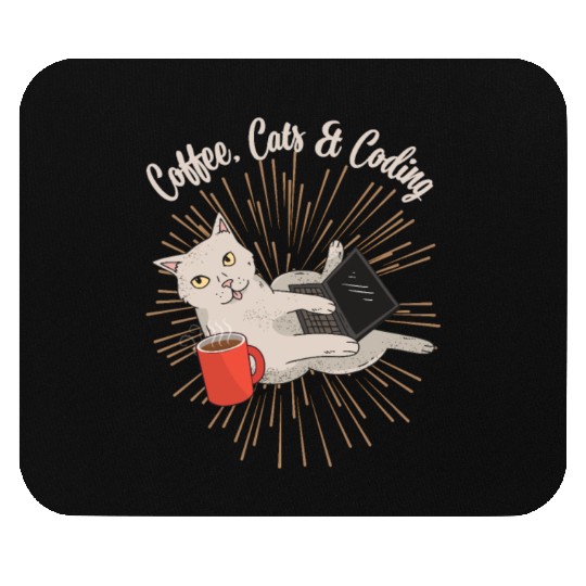 Coding Cats and Coffee Software Developer Mouse Pads