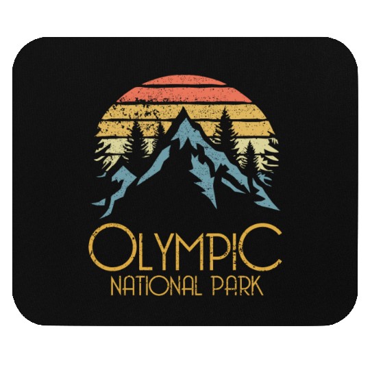 Retro Olympic National Park Washington Mountains S Mouse Pads