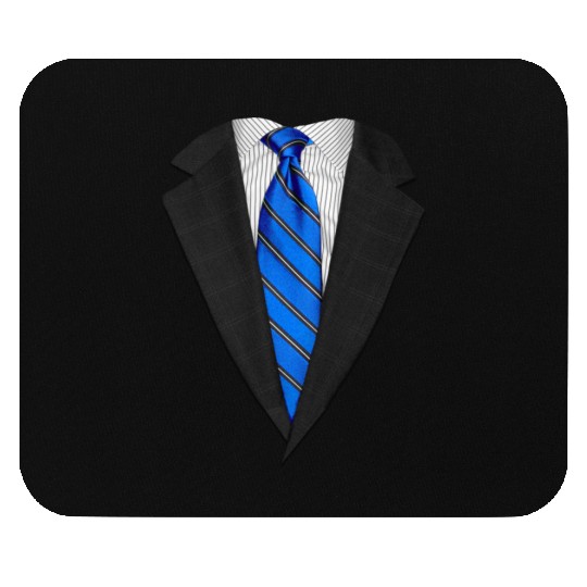 Blue Suit Up! Realistic Suit & Tie Casual Graphic Mouse Pads