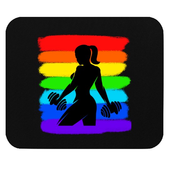 Fitness - Gym - Workout - Woman - Colorful Mouse Pads