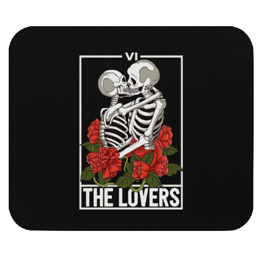 The Lovers Tarot Card Kissing Skulls Skeletons Mouse Pads