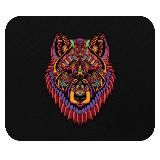 Trippy Wolf Mouse Pads