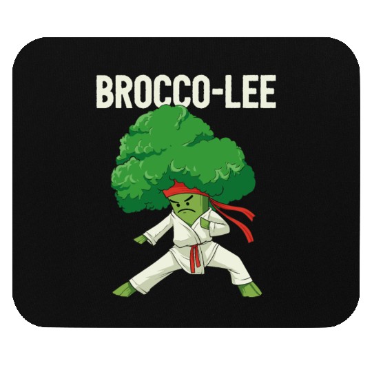 Brocco Lee Broccoli Karate Vegan Vegetarian MMA Mouse Pads