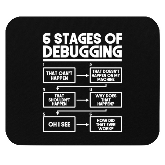 6 Stages Of Debugging Programmer Coding Mouse Pads