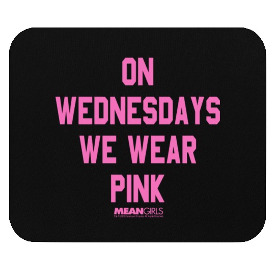 Mean Girls Pink On Wednesday Square Text Mouse Pads