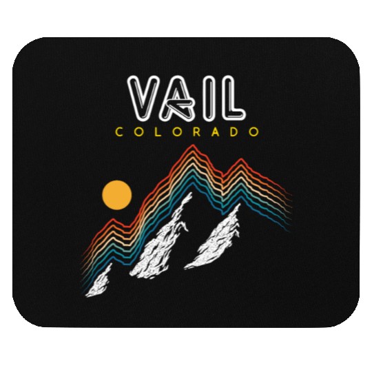 Vail Colorado Usa Ski Resort 1980S Retro Mouse Pads
