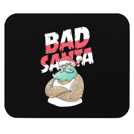 Bad Santa Claus Christmas Tattoo Mouse Pads
