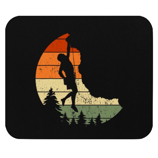 Retro Rock Climbing Vintage Climber Mouse Pads