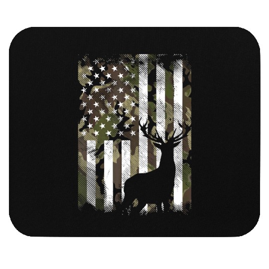 Camo American Flag Deer Hunter Hunting Mouse Pads