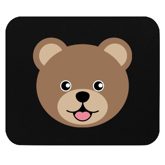 Cute Brown Teddy Bear Face Mouse Pads