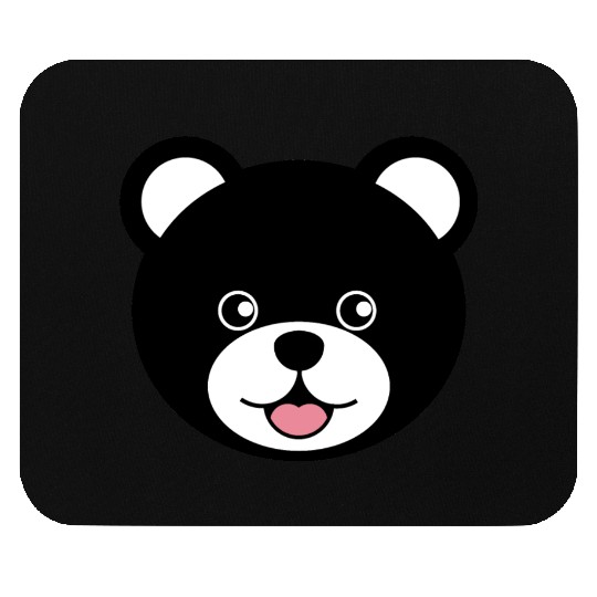 Cute Black Teddy Bear Face Mouse Pads