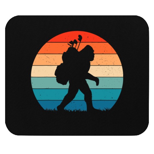 Bigfoot Golf Vintage Retro Sasquatch Playing Gol Mouse Pads