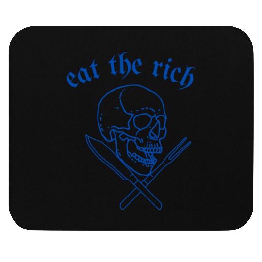 Eat The Rich - Skull and Cross Knives (blue) Mouse Pads