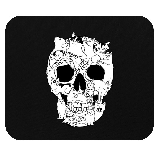 Cat Skull Kitty Skeleton Grunge Style Funny Cat Bo Mouse Pads