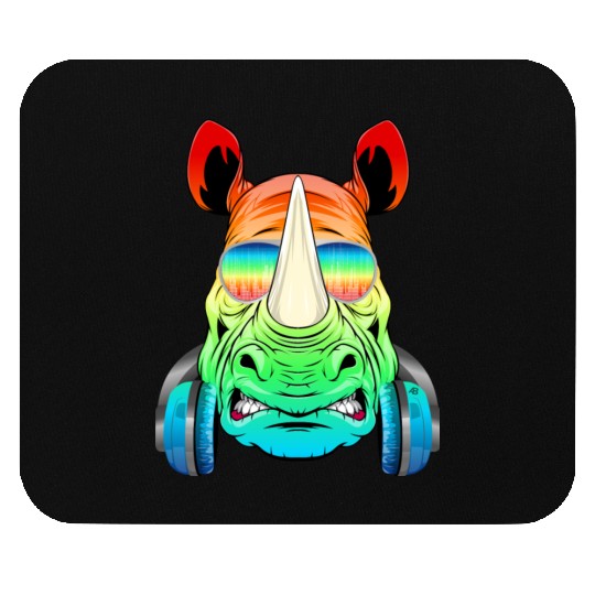 Rhino Rhinoceros Music DJ - Africa Collection Mouse Pads