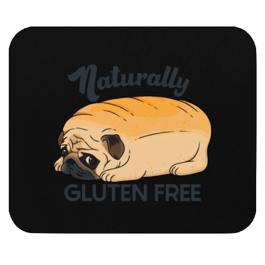 GLUTEN FREE CUTE PUG BREAD Mouse Pads