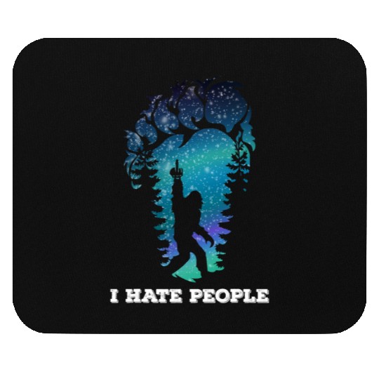 Bigfoot Middle Finger I Hate People Sasquatch Mouse Pads