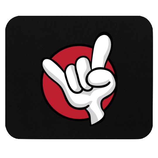Rock On Heavy Metal Hard Rock Hand Sign Cartoon Mouse Pads