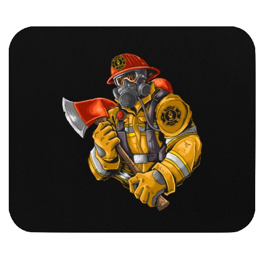 firefighter fire brigade fire station blueish use Mouse Pads