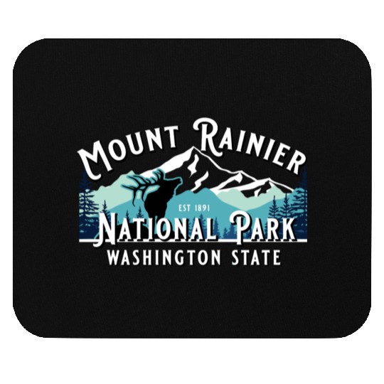 Vintage Mount Rainier National Park Washington Sou Mouse Pads