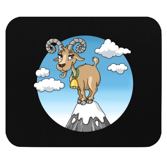 Mountain goat peaks with snow cartoon Mouse Pads