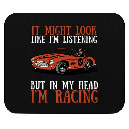 Racing Race Car Driver And Muscle Car Mouse Pads