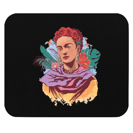 FRIDA KAHLO COLOR PORTRAIT Mouse Pads