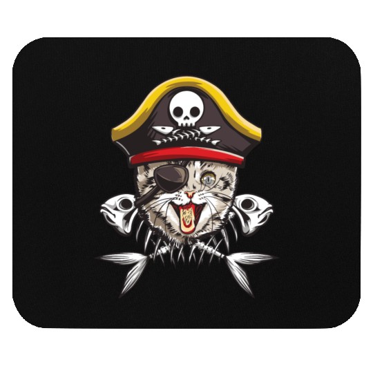 Cat Pirate Jolly Roger Flag Skull Crossbones Capta Mouse Pads