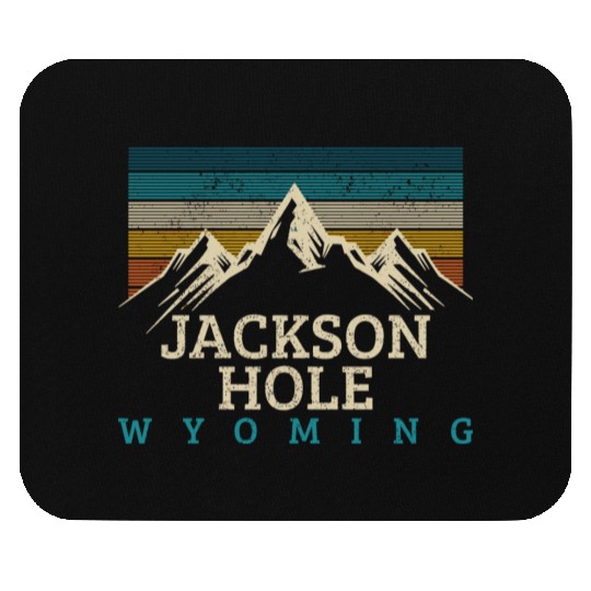 Jackson Hole Wyoming Vintage Mountains Nature Souv Mouse Pads