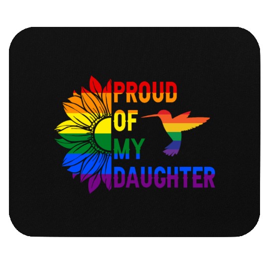 Proud of My Daughter Gay Pride Rainbow Sunflower Mouse Pads