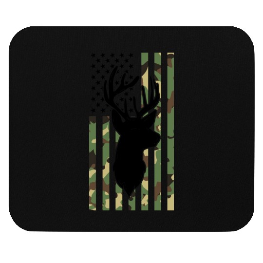 Camouflage American Flag Deer Hunting Mouse Pads