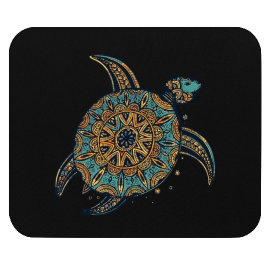 Tribal Hawaiian Sea Turtle Mouse Pads World Turtle