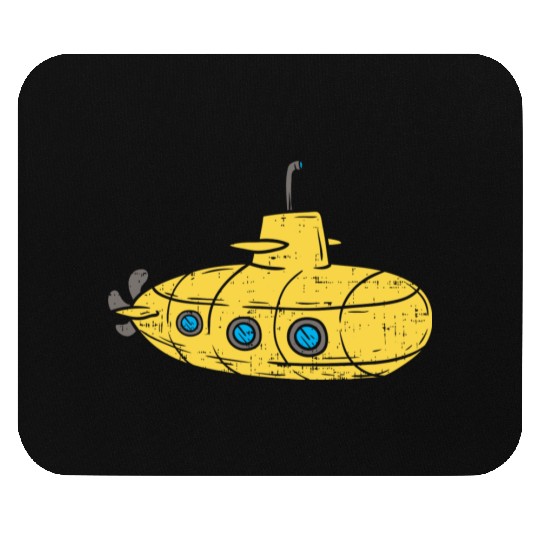 Us Navy Yellow Cartoon Submarine Cute Submariner B Mouse Pads