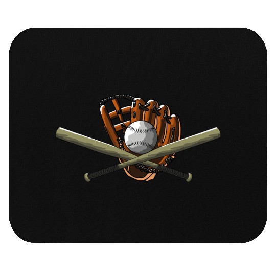 Baseball Bat Baseball Glove Motif Mouse Pads