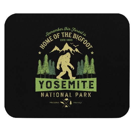 Yosemite National Park California Bigfoot Vintage Mouse Pads