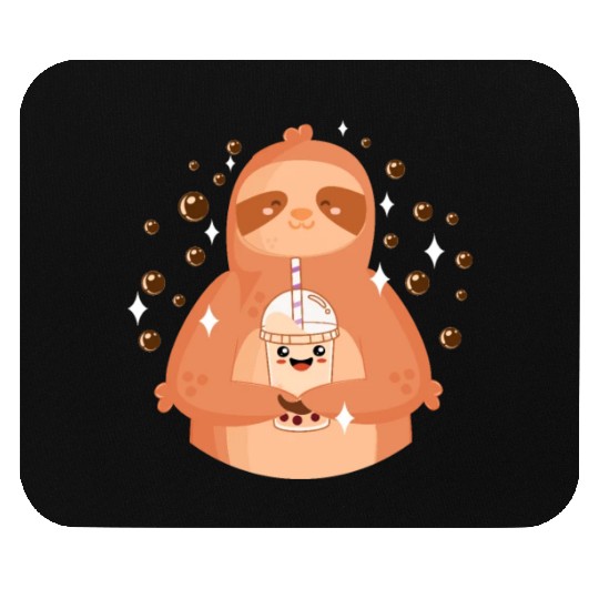 Boba Tea Kawaii Sloth Drinking Mouse Pads