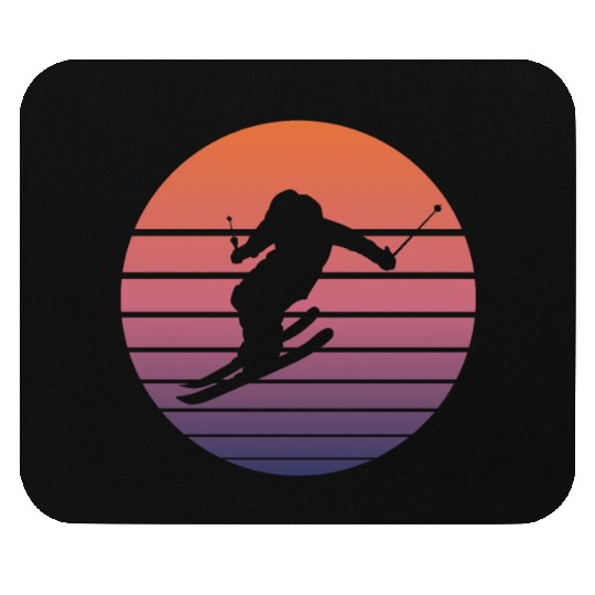Ski Skier Winter Sports Skiing Retro Gift Mouse Pads