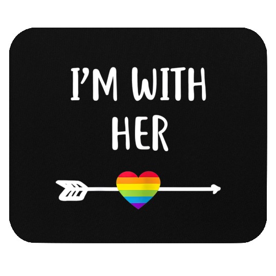 Lesbian Matching Couple Gifts Im With Her Set 1 T Mouse Pads