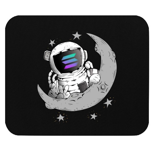 Solana to the Moon - Funny Astronaut Crypto Gift Mouse Pads